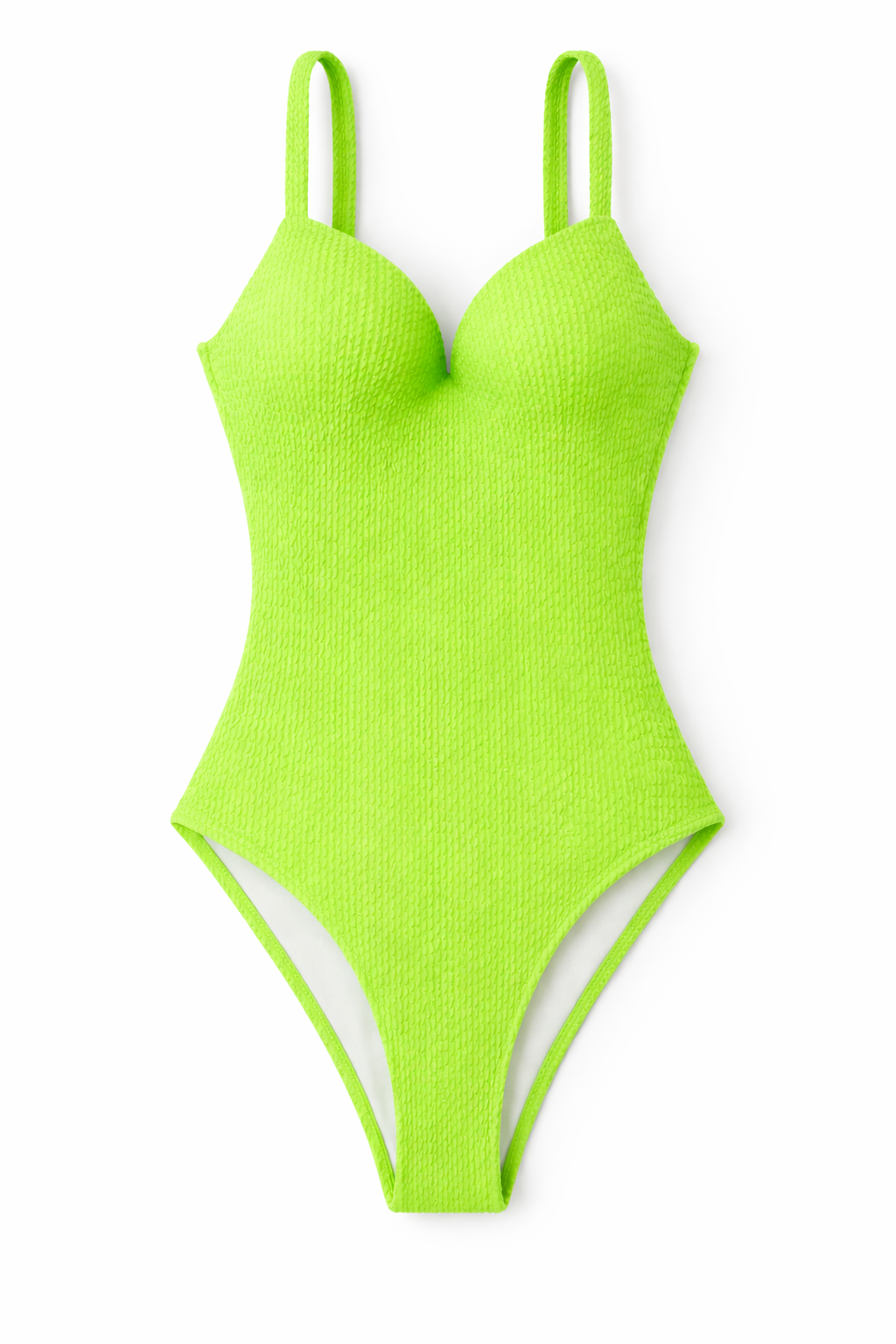 Monokini Push-up Dos Ouvert Uni Rouge
