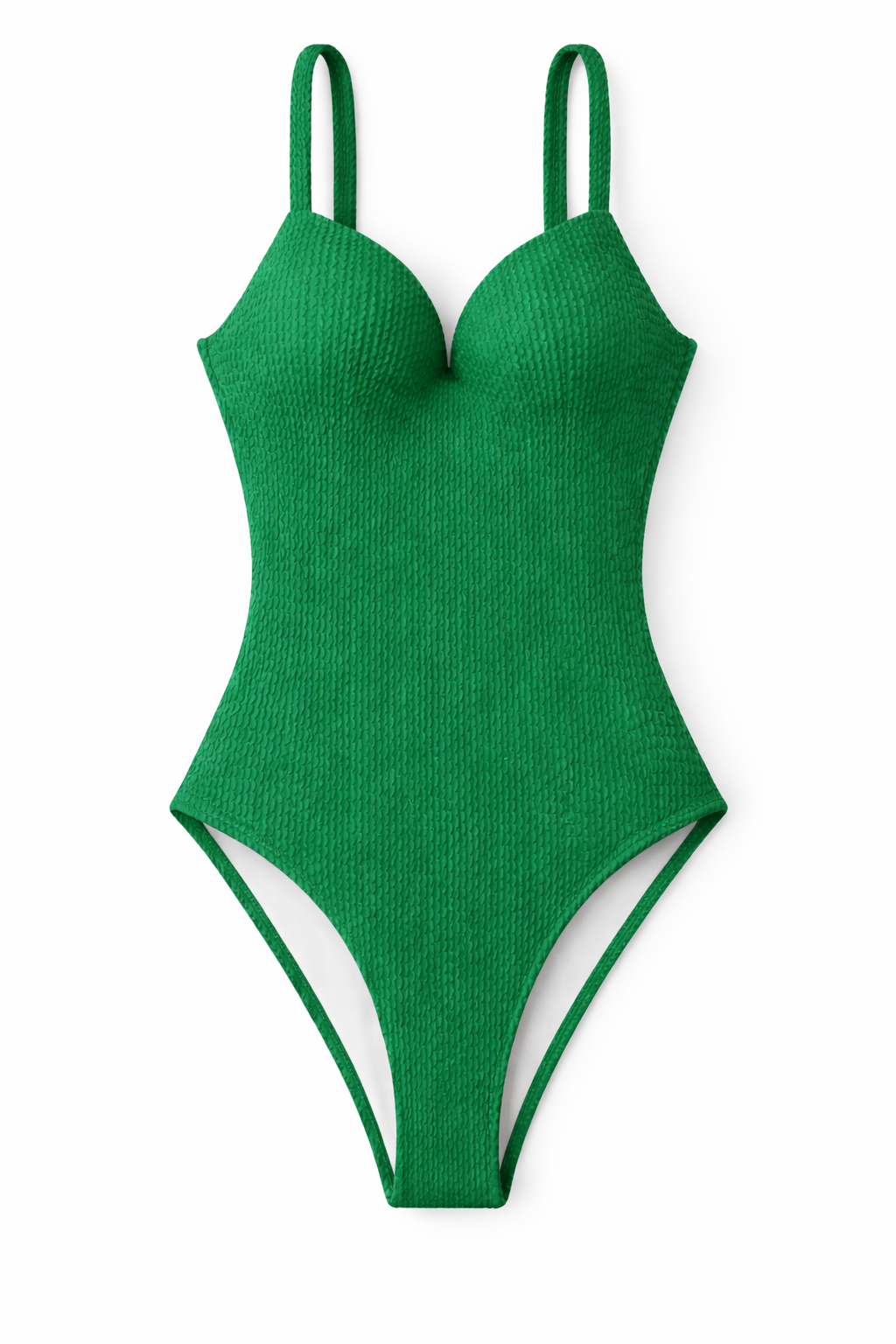 Monokini Push-up Dos Ouvert Uni Rouge